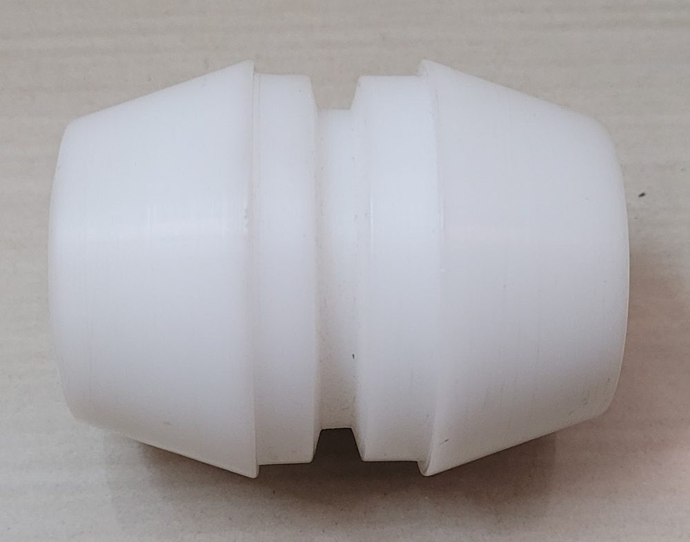 White nylon double-cone roller