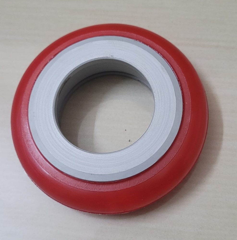 Red polyurethane coated ring on a steel core