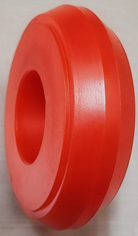 Orange polyurethane grooved wheel