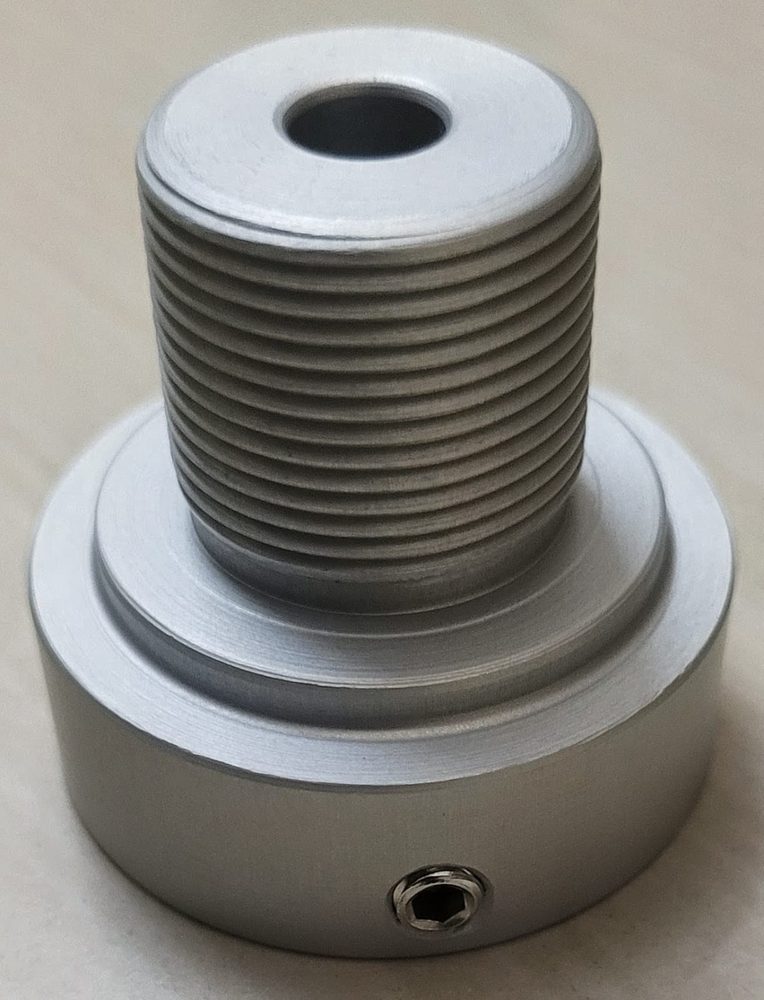 Stainless steel threaded spindle with a machined collar